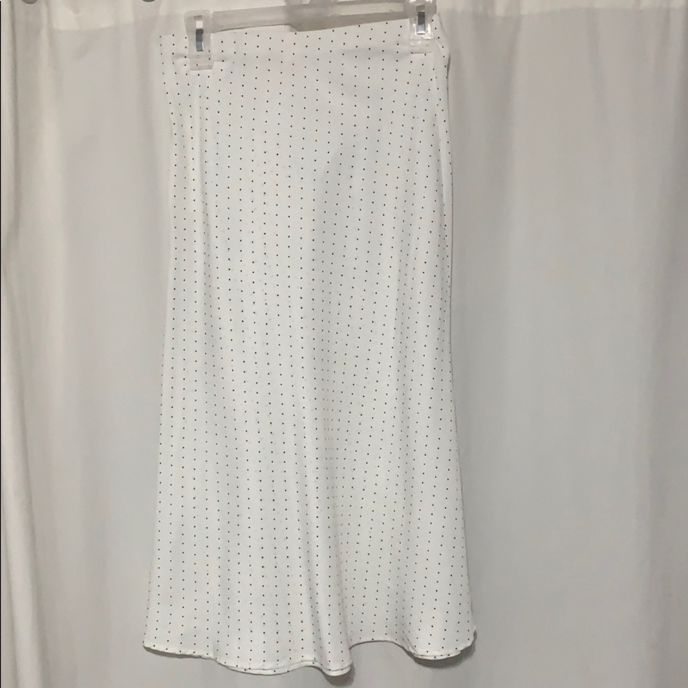 White polka dot maxi skirt